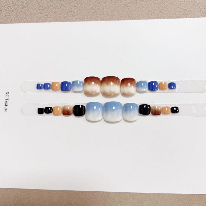 Elegant Dopamine Gradient Removable Summer Toe Nail Stickers