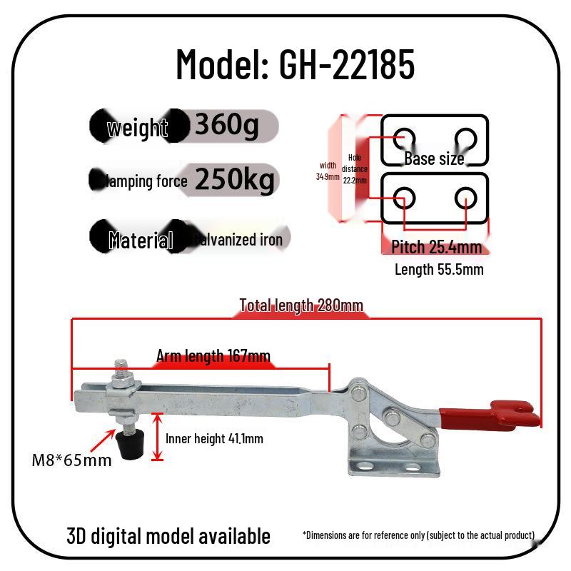 200W Industrial Quick-Release Lever Clamp for Mechanical Equipment