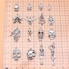 16pcs/set Skull Skeleton Charms Jewelry Making Supplies Crafts Trend