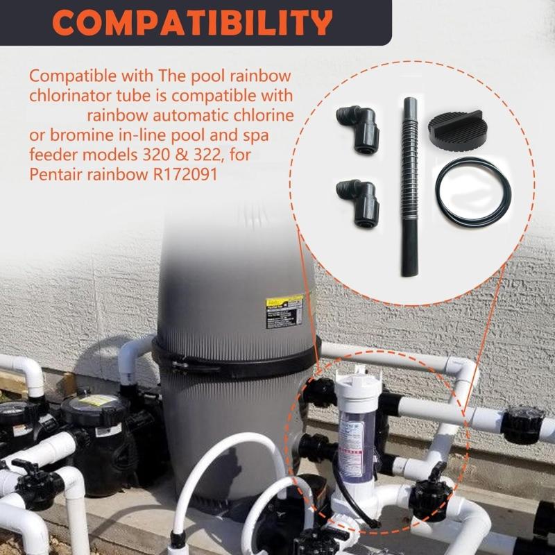 Pool Chlorinator Feeder Replacement Parts For Automatic Chlorinators Brominators PVC Hose O Gasket Kit