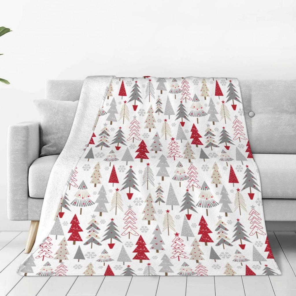 Christmas Tree Flannel Blanket Christmas Blanket Living Room Sofa Blanket Holiday Bedroom Bed Blanket Living Room Cute Blanket