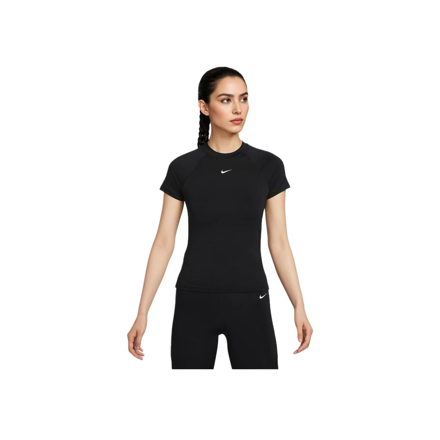 

Nike Женская тренировочная футболка Dri-Fit Quick-Dry однотонная с логотипом, дышащая сетка, топы, черная, белая FV7843010 S