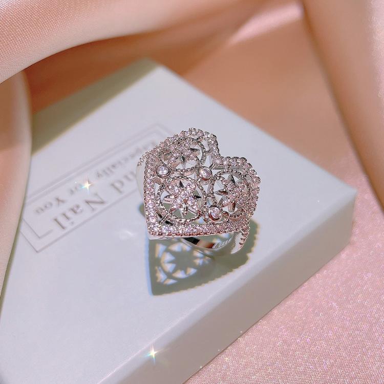 

Модные кольца Love с инкрустацией циркония и белыми бриллиантами в форме гексаграммы No. 10