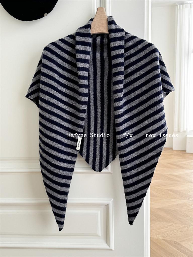 Concave Wool 100 Shawl Enlarged Autumn and Winter New Warm Triangle Scarf Knitted Scarf Women