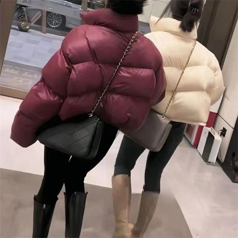 Parka Invernali da Donna Streetwear Spesso All-Match Giacca in Piuma da Donna Comodo Semplice Corto Caldo Cappotto