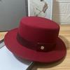Autumn and Winter High-end New Women's Imitation Wool Top Hat Small Round Hat Fashion Top Hat Felt Hat French Flat Hat