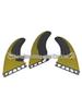 UPSURF Grey/Yellow Honeycomb Single Tab Tail Fins for Surfboards