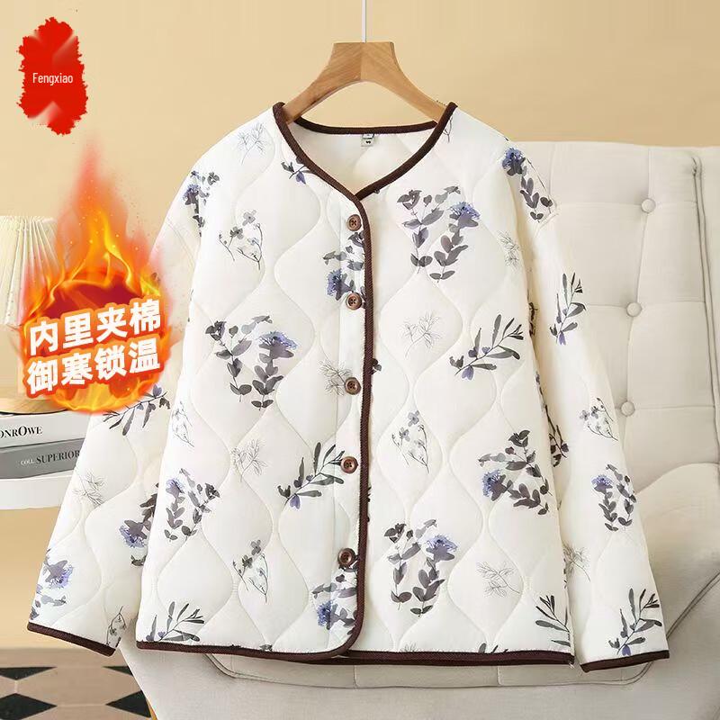 

Женское универсальное цветочное утепленное зимнее пальто 3XL