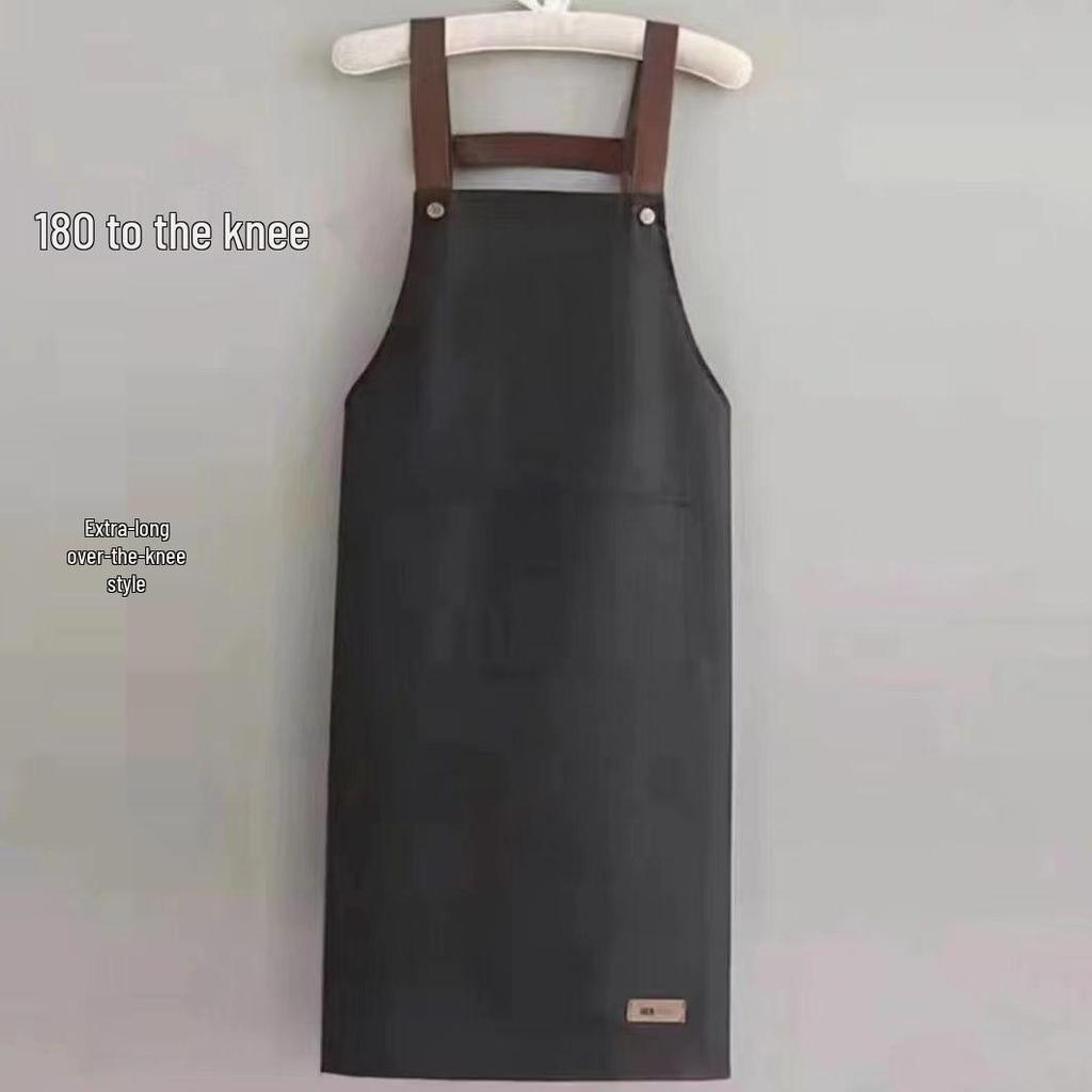 Unisex wasserdichte ölabweisende Küchenschürze mit großer Tasche und verstellbarem Riemen - Einfarbige, Übergröße