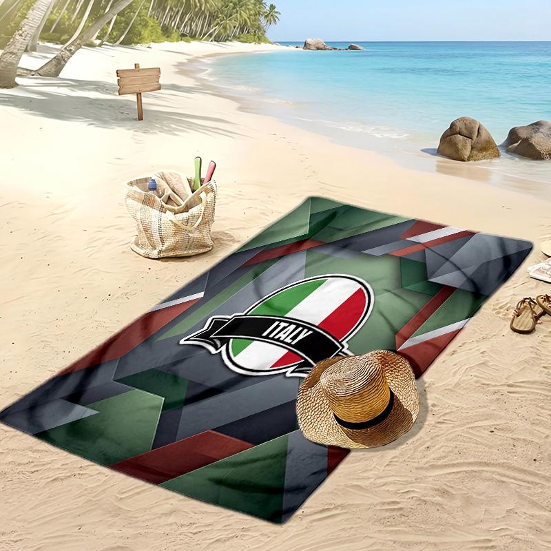 Asciugamano da Spiaggia Stampa Calcio Italia Asciugatura Rapida Super Assorbente Morbido Asciugamano da Bagno per Nuoto Spiaggia Viaggio Souvenir Regalo per Fan