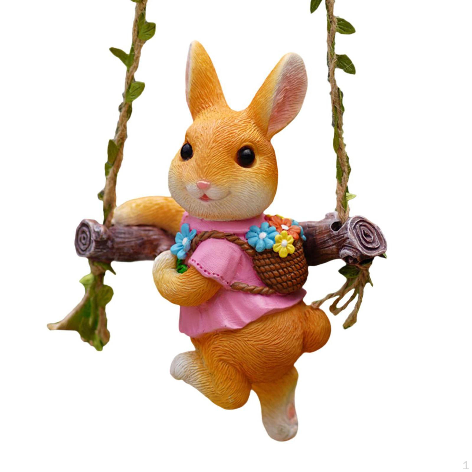 

Статуя кролика для садової тварини Зайчик Орнамент Декоративна підвіска на відкритому повітрі Cute Female Rabbi
