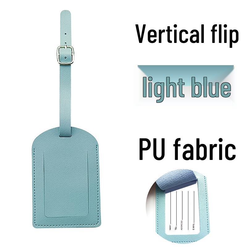 Available: Thickened PU Leather Luggage Tag - Horizontal/Vertical Flap with Pocket and Buckle, Includes Signature Paper.