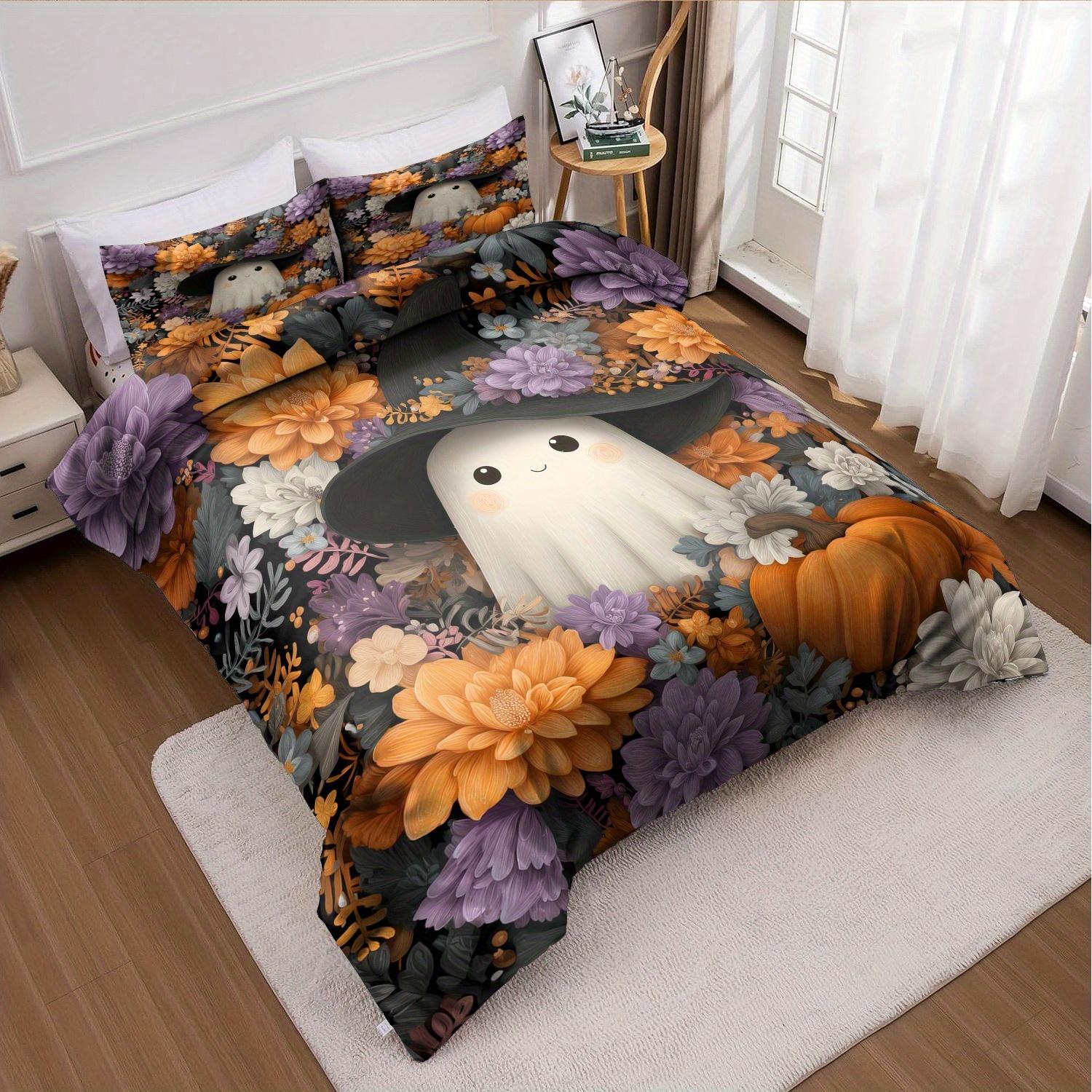 

Comforter 3Pcs Halloween Pumpkin Monster Without Core 1 2 S Soft Floral For Bedroom Comforter (quilt)-EU Single(135*200cm)3pcs