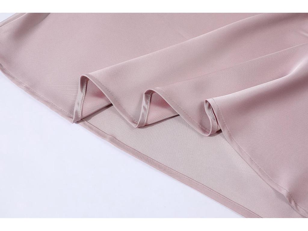 Elegant Satin Fishtail Midi Skirt - Women's High-Waist Silhouette for Summer