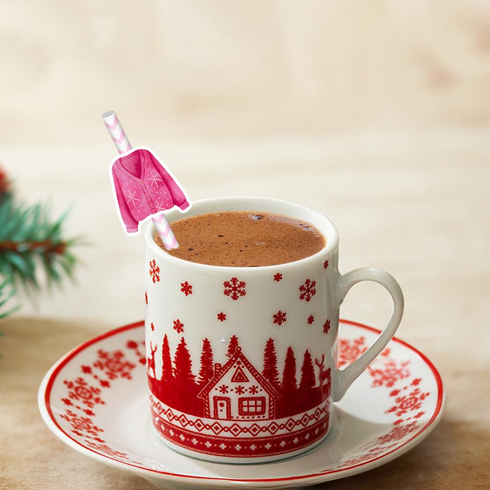 New Styles, Christmas, Cartoon Snowman, Plugins, Party Decorations, Beverage Straws, Disposable Paper Straws, Decorative Items