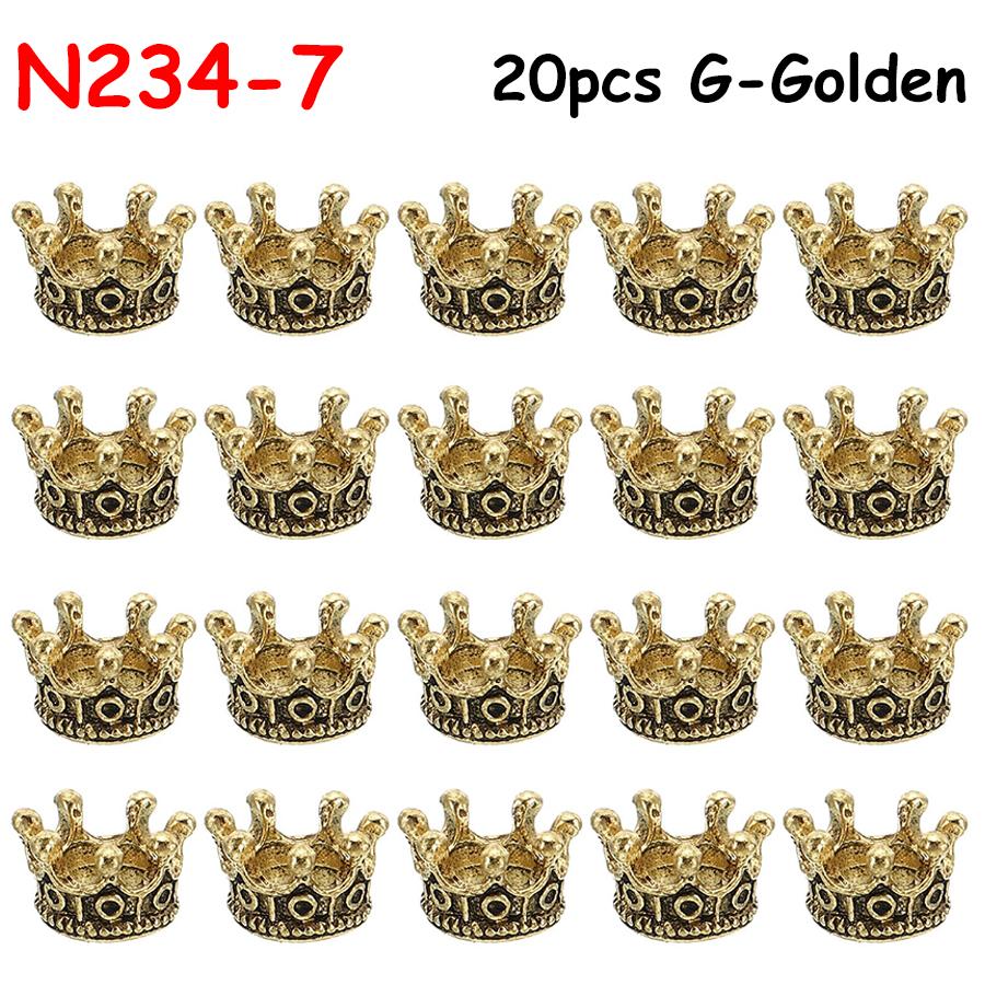 20pcs 1cm Mini Alloy Crown Charms Loose Beads Pendants Dollhouse Metal Crown Miniature Jewelry Making Necklace DIY Crafts