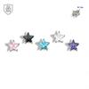 F136 Titanium Pentagram Cubic Zirconia Star Earrings for Cartilage, Tongue, Body Piercing, or Lip Stud Replacement