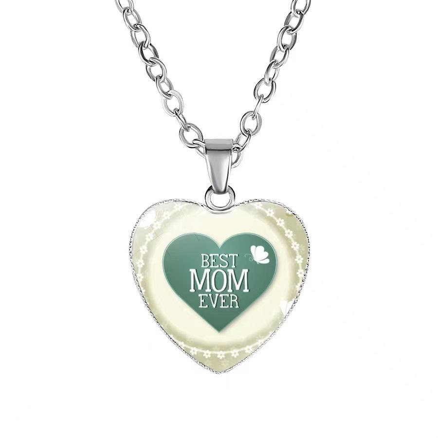 Accessories Mom's Love MOM Heart Pendant Simple Holiday Gift Fashion Versatile Necklace Women