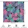 Bathroom Decor Shower Curtain Waterproof Fabric With Leaf Print Modern Abstract Design For Home Decoration 180 X 180Cm Pink Blue
