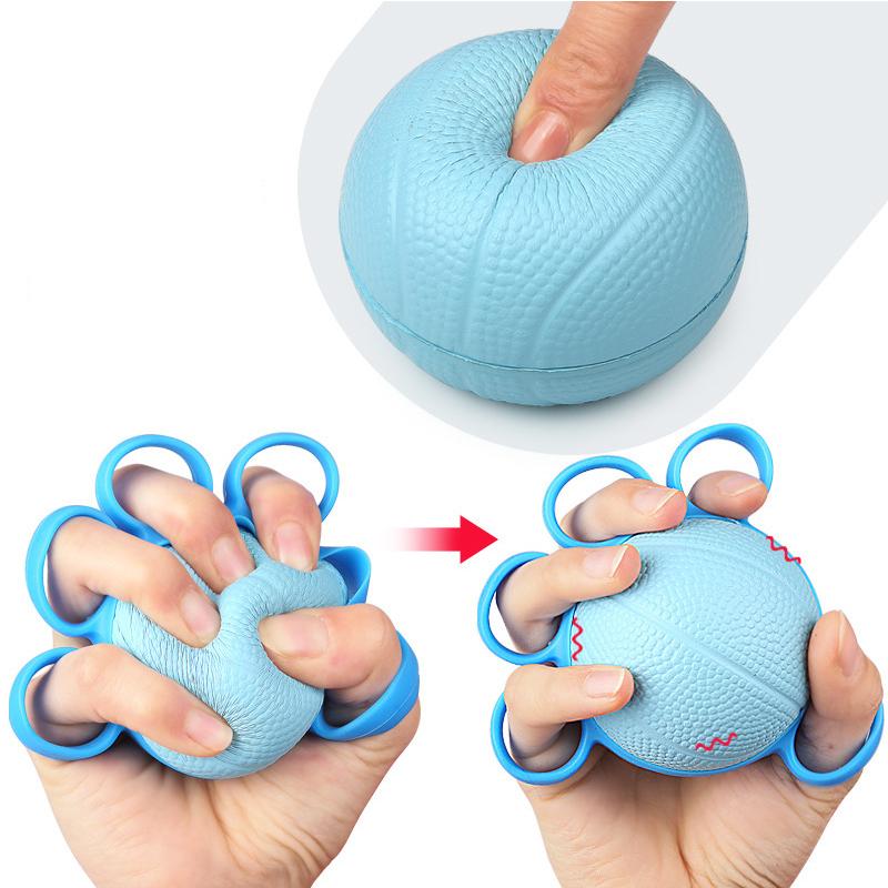 Five Finger Grip Strength Exerciser Sponge Ball Silicone Grip Ring Portable Finger Strength Trainer Grip Ball Tool