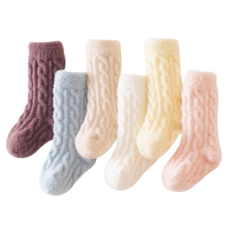 Baby Socks Autumn Winter New Australian Velvet Warm Children's Mid-Calf Socks Soft Non-Shedding Infant Socks Class A