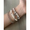 European and American Cross Pearl Multi-Layer Bracelet Women Ins Accessible Luxury Special-Interest Design Exquisite Fancy Bracelet Bracelet