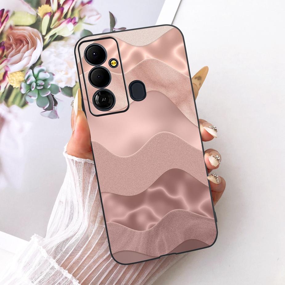 For Tecno Pop 6 GO Case BE6j Cute Bow Flowers Painted Cover Soft TPU Phone Case For Tecno Pop 6 Pro BE8 Pop6 GO Back Cover Coque