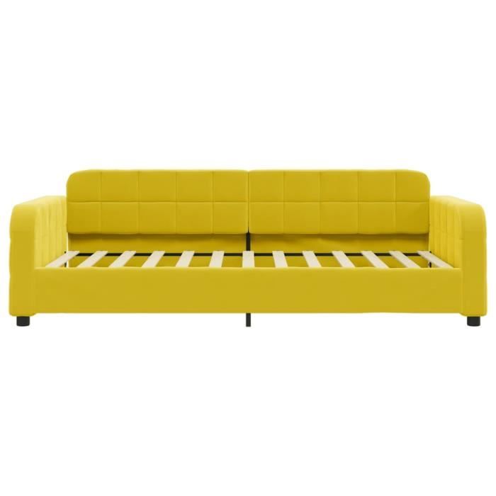 VidaXL Lit de repos jaune 90x200 cm velours 354063
