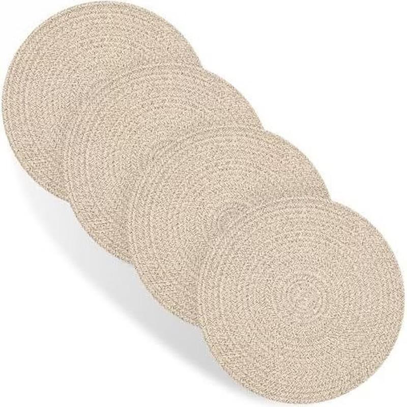 Abay Woven Round Cotton Rope Placemat Set