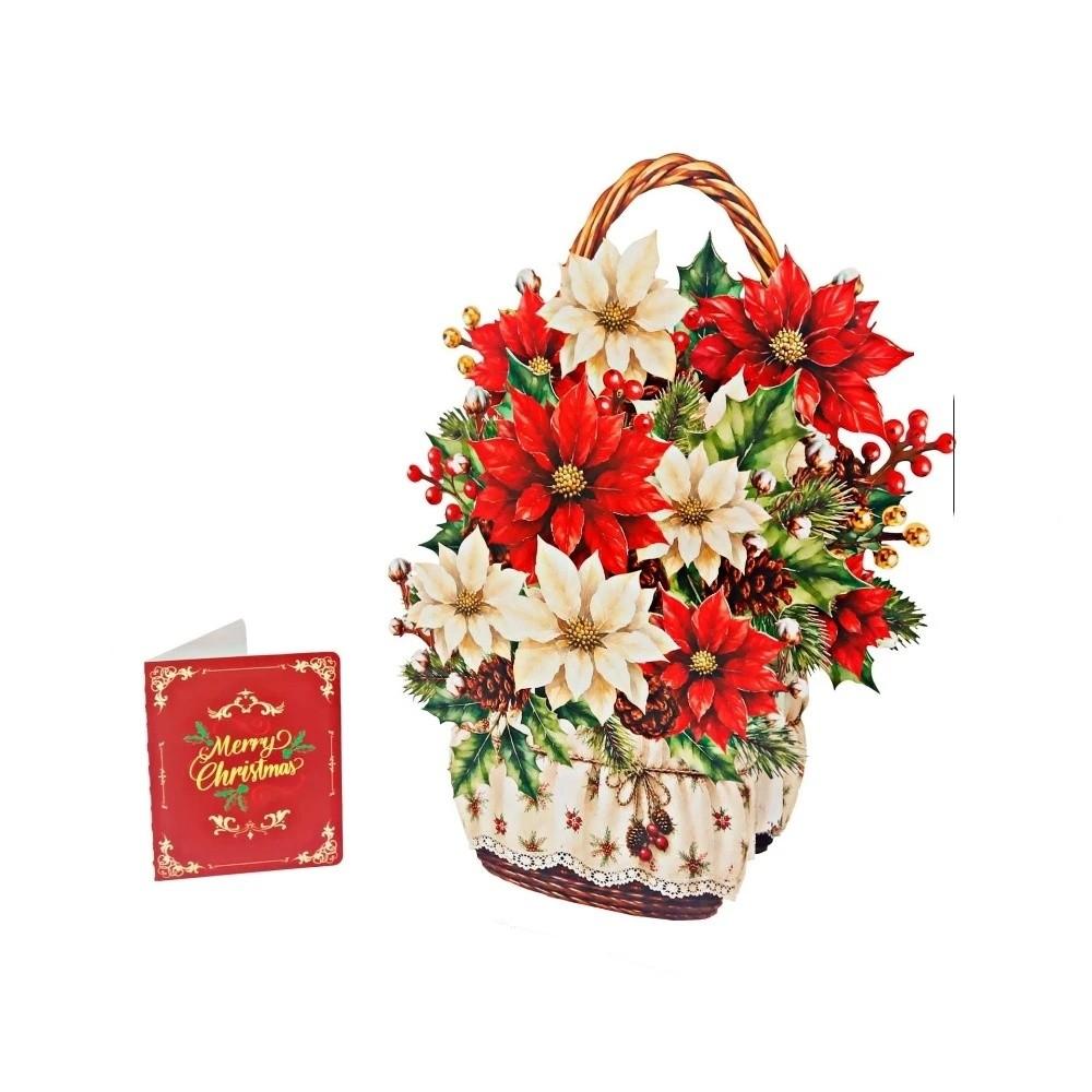 Hot Stamping Christmas Greeting Card Hollow Paper Carving Popup Card Holiday Greeting