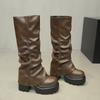 Hottie Platform Thick Sole Women Knight High Boots Fashion Height Increase Shoes Female Punk Long Booties  De Muje