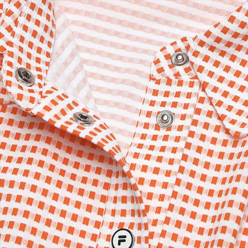 FILA SS24 Emerald Series Fashion Casual Comfortable Knitted Short Sleeve Dress Women dresses Orange F11W424315FOR