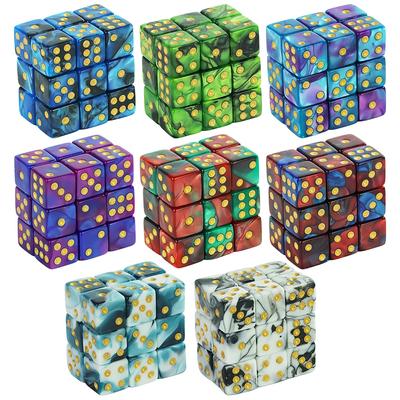 Mini zaruri D6 12mm dublă culoare colț pătrat cu 6 fețe cu puncte standard zaruri pentru club petrecere DIY joc de societate consumabile