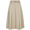 Pleated A-line Skirt with Belt