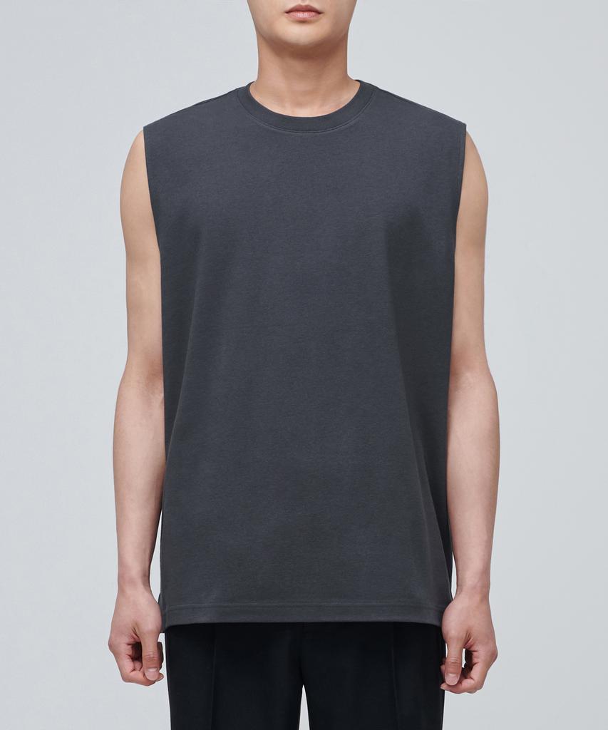 MUSINSA STANDARD Relaxed Sleeveless Top [Dark Gray]