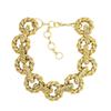 ZA Chunky Knit Gold Water Wave Chain Necklace - Bold, Retro European & American Style for Men and Women