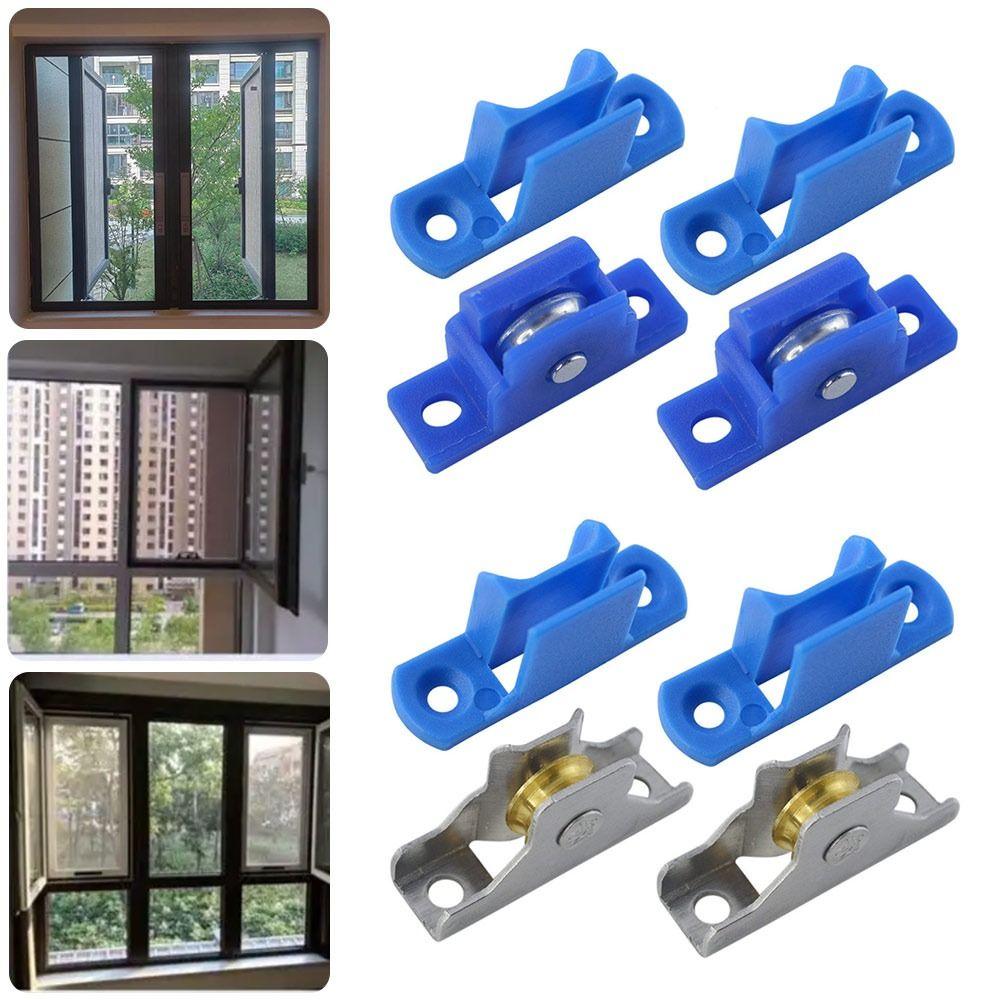 2pcs Professional Aluminum Alloy Screen Roller Kit 11mm Durable Screen Door Pulleys Replacement Parts Mute Wheel Window Screen