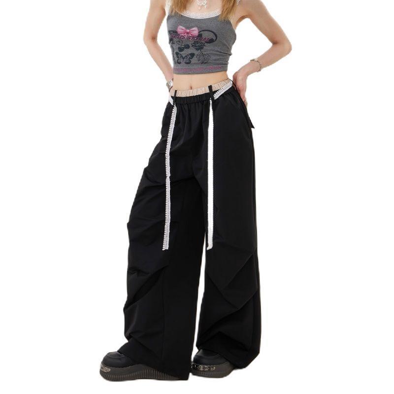 Blue High-waisted Overalls Women's Summer New Loose Lazy Wind Straight Wide-leg Pants Casual Pants Pants