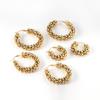 Orecchini a Cerchio Rotondi per Donna Placcati Oro Rame Clip in Acciaio Inossidabile Orecchini Casual Zirconi Regali Aretes De Mujer
