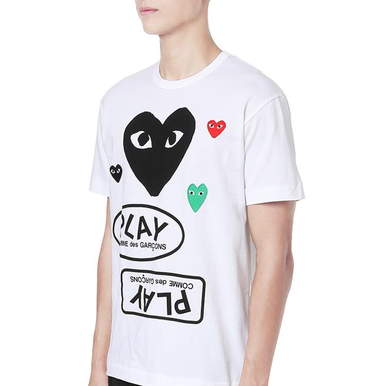 Comme des Garçons PLAY COMME Des GARCONS PLAY Multi Heart T-Shirt 'White Black' Men's AZ-T282-051-1