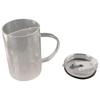 1000ml Glas Wasserbecher Transparent mit Deckel und Strohhalm Glasbecher Hochtemperaturbeständig Großes Fassungsvermögen Trinkglas