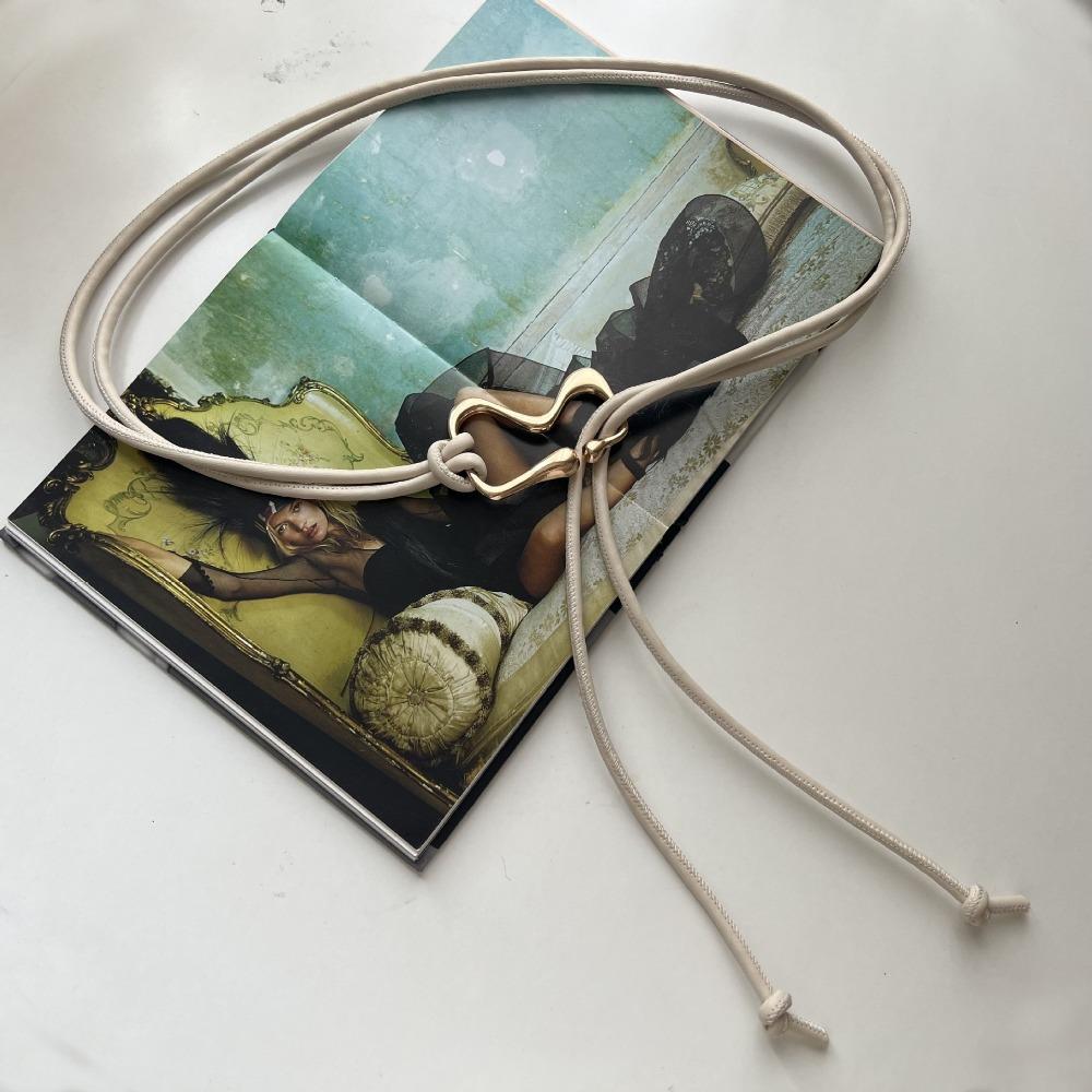 Long Women Thin Belt Rope Knotted Dress Coat Waistband String Waist Belt Ladies Black Straps