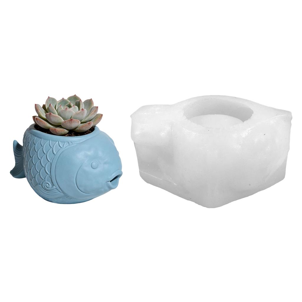 Fish Shape Silicone Candle Molds For Resin Casting Making Candle Container Flowerpot Cement Planter Home Decoration