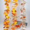 2Pcs Artificial Autumn Fall Maple Leaf Garland Artificial Maple Leaf Vine Garland Fall Leaves Decor Garland for Home Garden