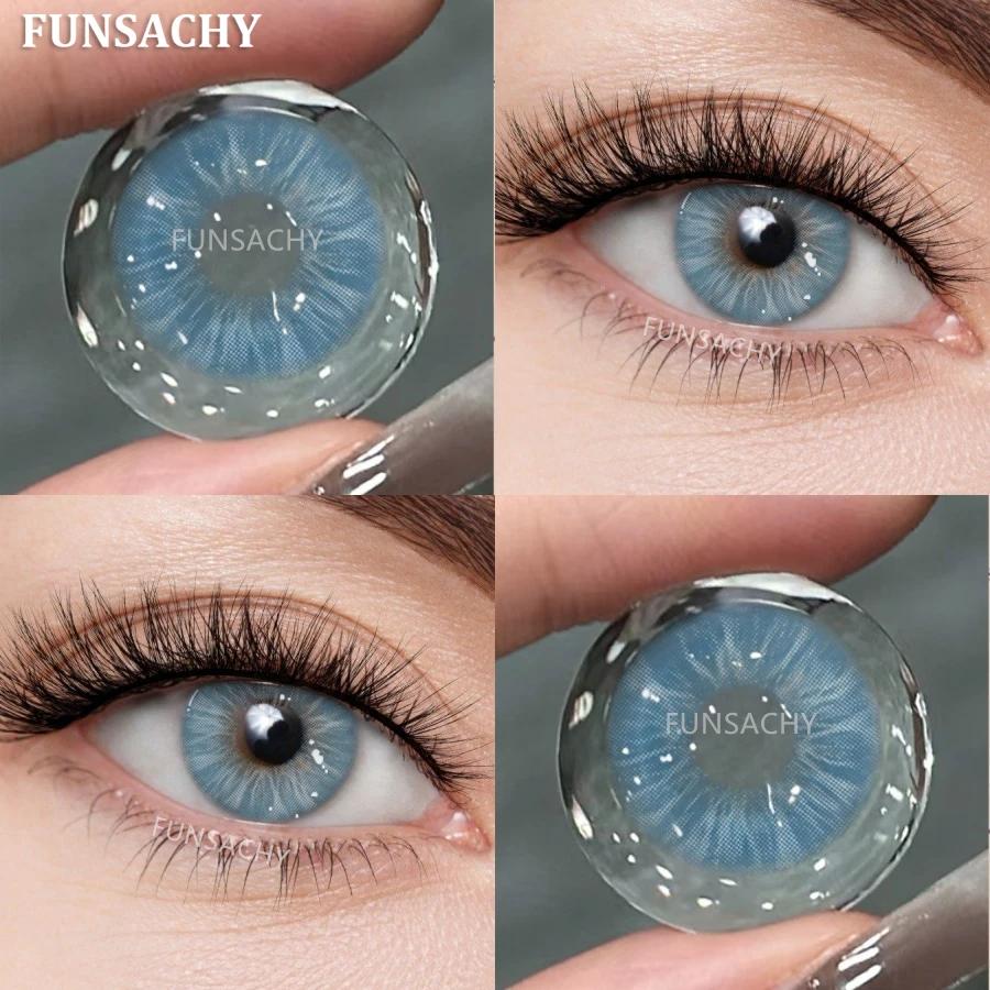 FUNSACHY 2 szt. Nowe Kolorowe Soczewki Kontaktowe do Oczu Zielone Niebieskie Brązowe Soczewki Miękkie Soczewki EyeBeauty Kosmetyki do Źrenic Naturalny Kolor Soczewki