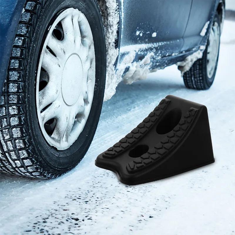 2Pcs Plastic Wheel Chocks Heavy Duty for Cars Rv Trailer Off-Road Use Vehicle Safety Stoppers Wheel Chocks Tire Blocks