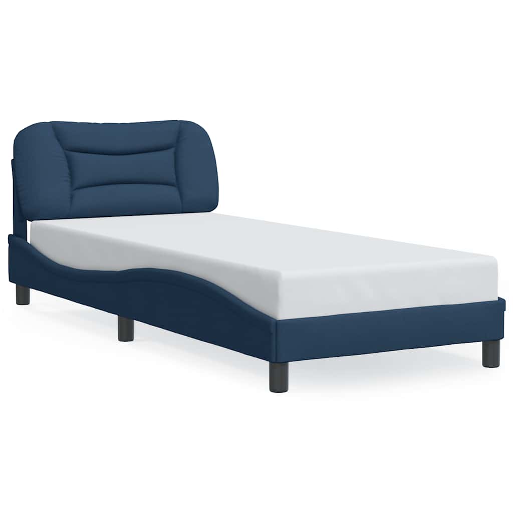 Bed Frame without Mattress  Hvar  Blue 80x200 cm Fabric