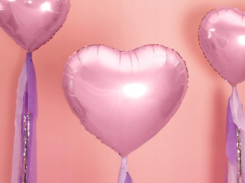 Heart Foil Balloon, 45cm, Light Pink, 1 Pc
