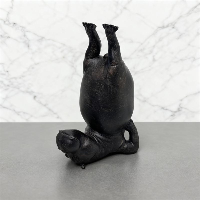 Yoga Hippo Resin Figurine Zen Pose Animal Sculpture Indoor Decor Home Gym Table Centerpiece For Fitness Lovers Birthday Gift