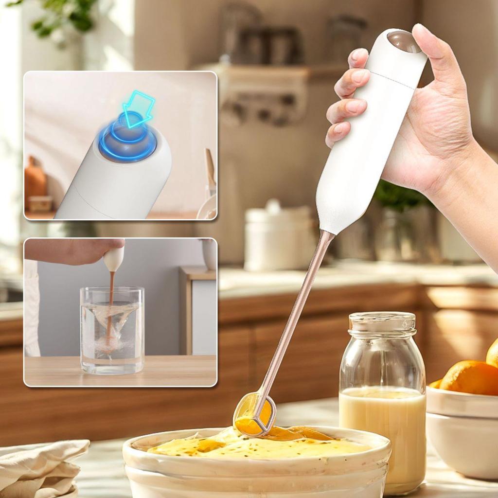 Wireless Dual-Purpose Milk & Coffee Frother with Egg Beater